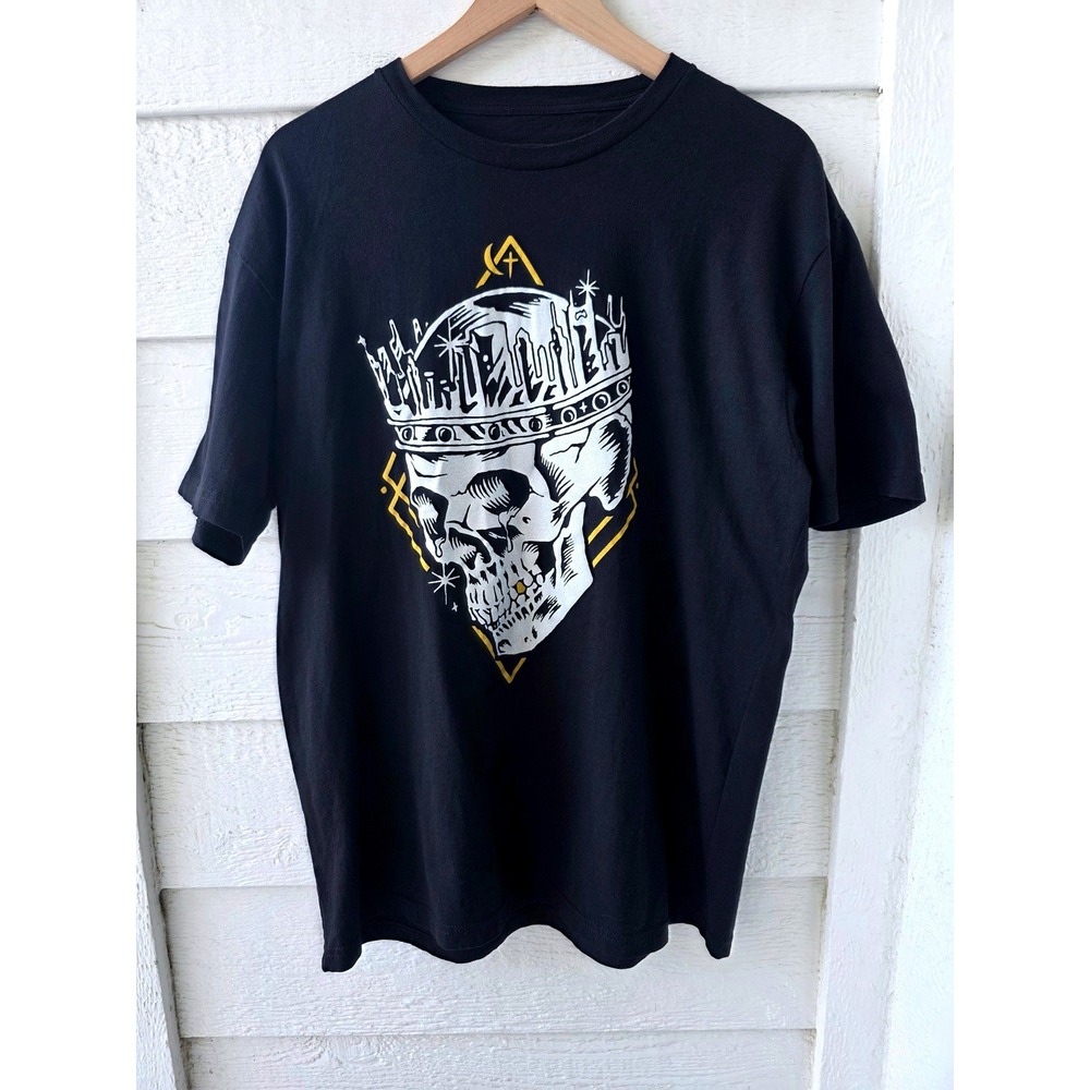 Jelly Roll XL Official Beautifully Broken Crowned Skull Graphic Black T-Shirt